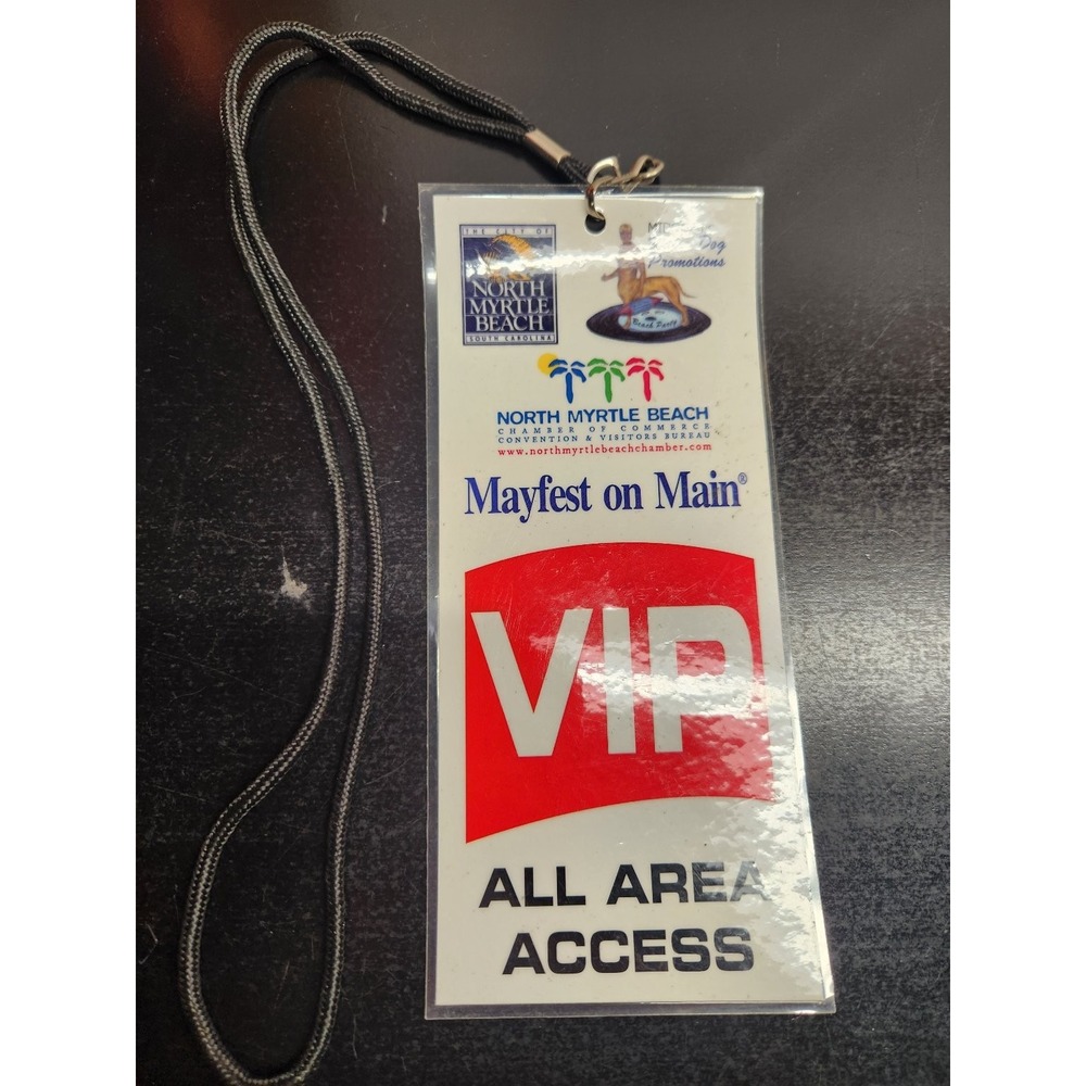North Myrtle Beach Mayfest on Main VIP All Area Access Pass Lanyard Collectible